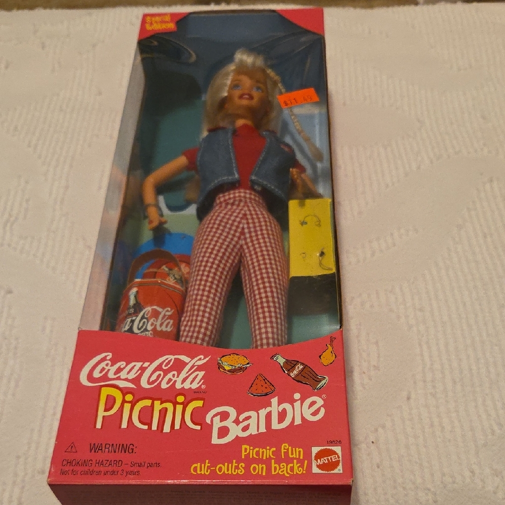 Vintage Barbie Coca-Cola Picnic Doll with Red and Blue Outfit